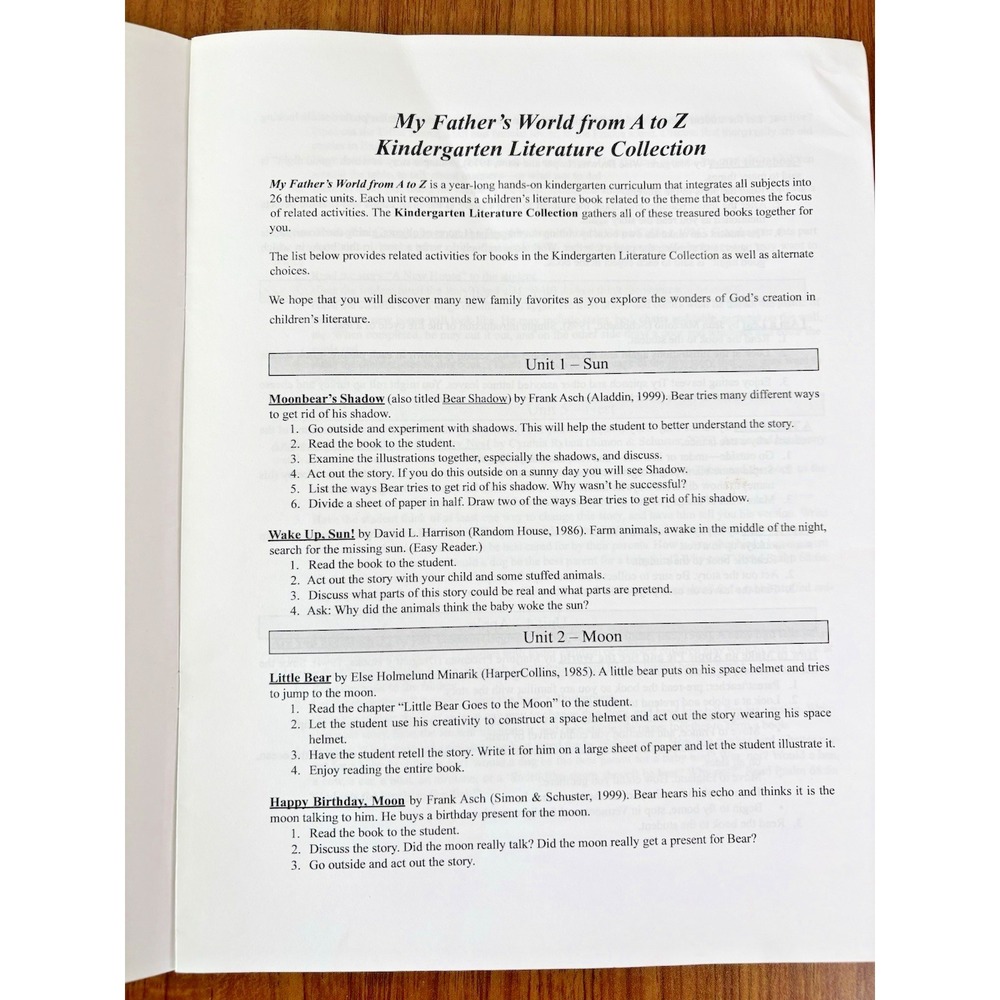 My Father's World God's Creation From A to Z  Kindergarten Curriculum LITERATURE - Picture 4 of 9